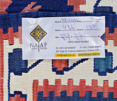 Handmade Vintage Persian Ghasghai Kilim | 263 x 216 cm | 8'7" x 7'1" - Najaf Rugs & Textile