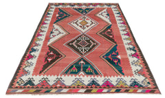 Handmade Vintage Persian Ghasghai Kilim | 265 x 154 cm | 8'8" x 5' - Najaf Rugs & Textile