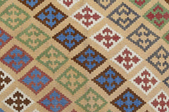 Handmade Vintage Persian Ghasghai Kilim | 270 x 151 cm | 8'10" x 4'11" - Najaf Rugs & Textile