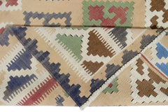 Handmade Vintage Persian Ghasghai Kilim | 270 x 151 cm | 8'10" x 4'11" - Najaf Rugs & Textile