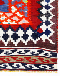 Handmade Vintage Persian Ghasghai Kilim | 274 x 179 cm | 9' x 5'10" - Najaf Rugs & Textile