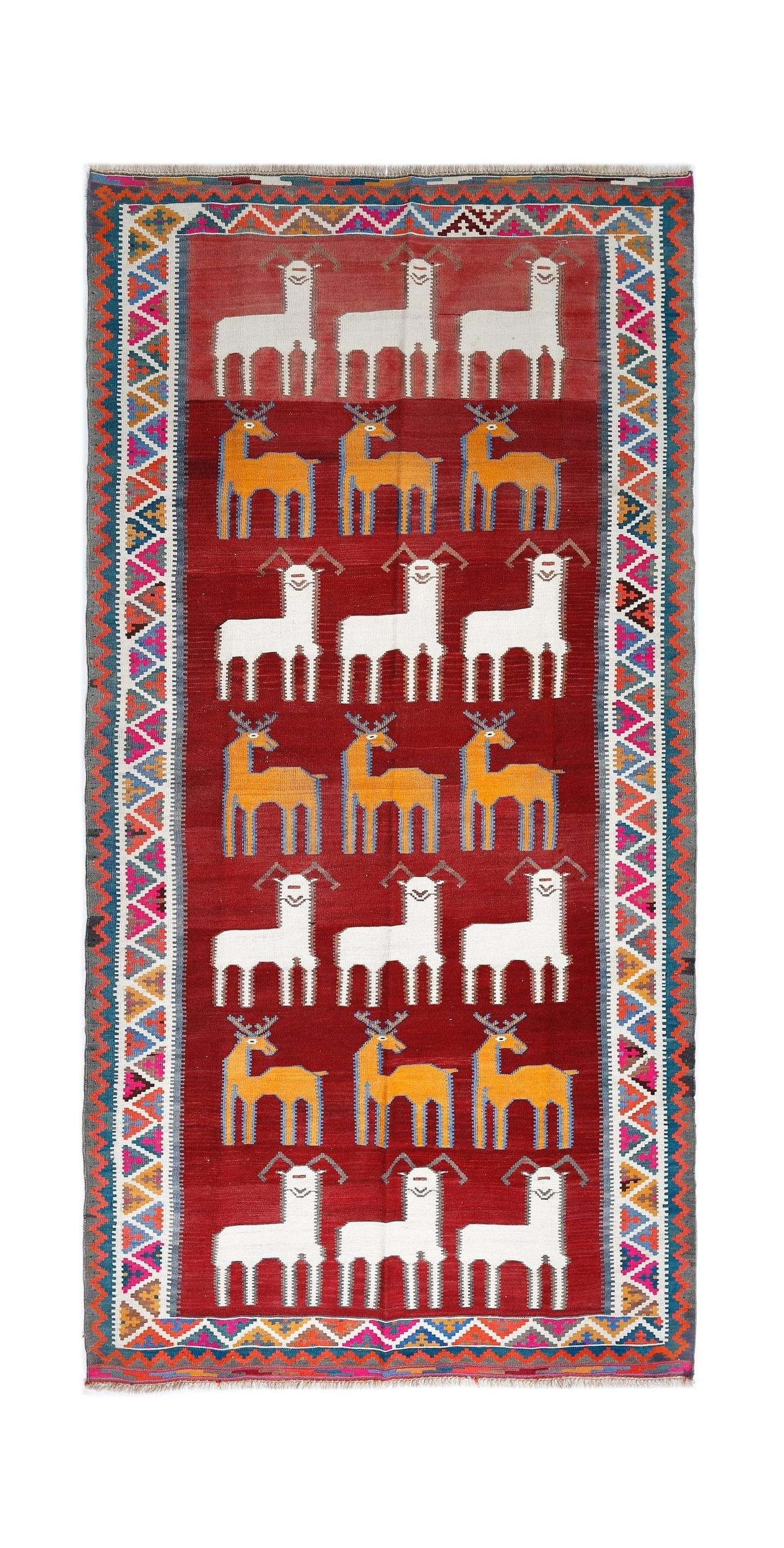 Vintage Persian Qashqai Kilim