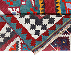 Handmade Vintage Persian Qashqai Kilim | 283 x 175 cm | 9'3" x 5'9" - Najaf Rugs & Textile