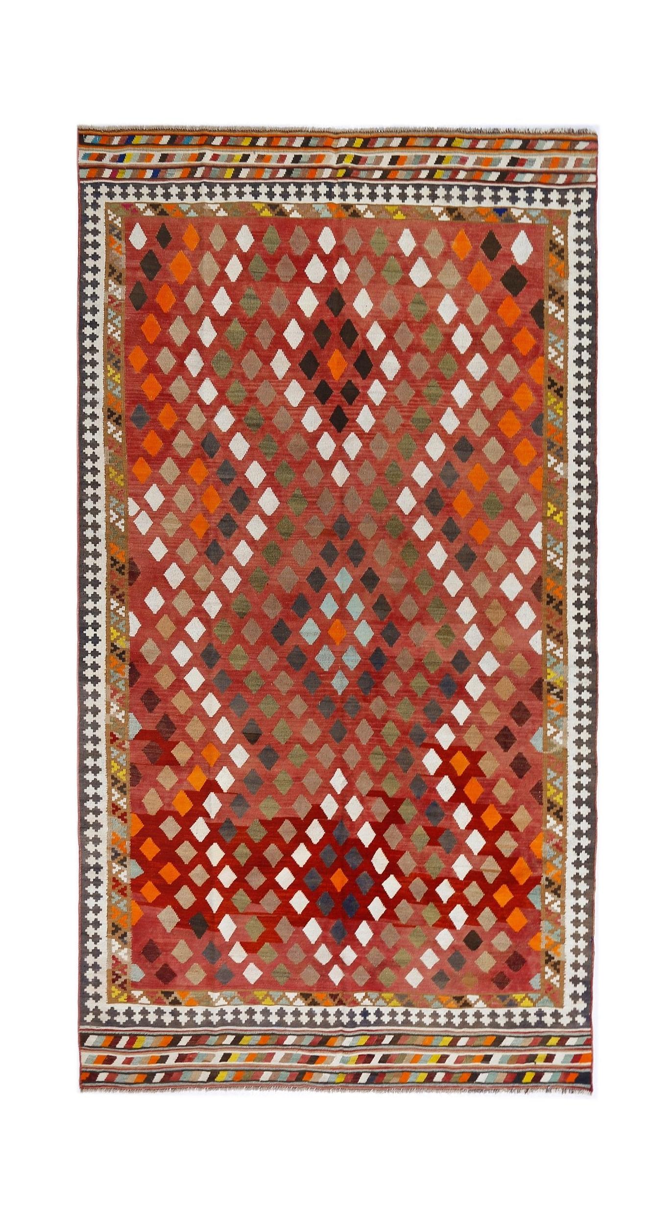 Vintage Persian Qashqai Kilim