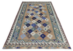 Handmade Vintage Persian Ghasghai Kilim | 289 x 158 cm | 9'6" x 5'2" - Najaf Rugs & Textile