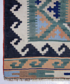 Handmade Vintage Persian Ghasghai Kilim | 289 x 158 cm | 9'6" x 5'2" - Najaf Rugs & Textile