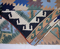 Handmade Vintage Persian Ghasghai Kilim | 289 x 158 cm | 9'6" x 5'2" - Najaf Rugs & Textile