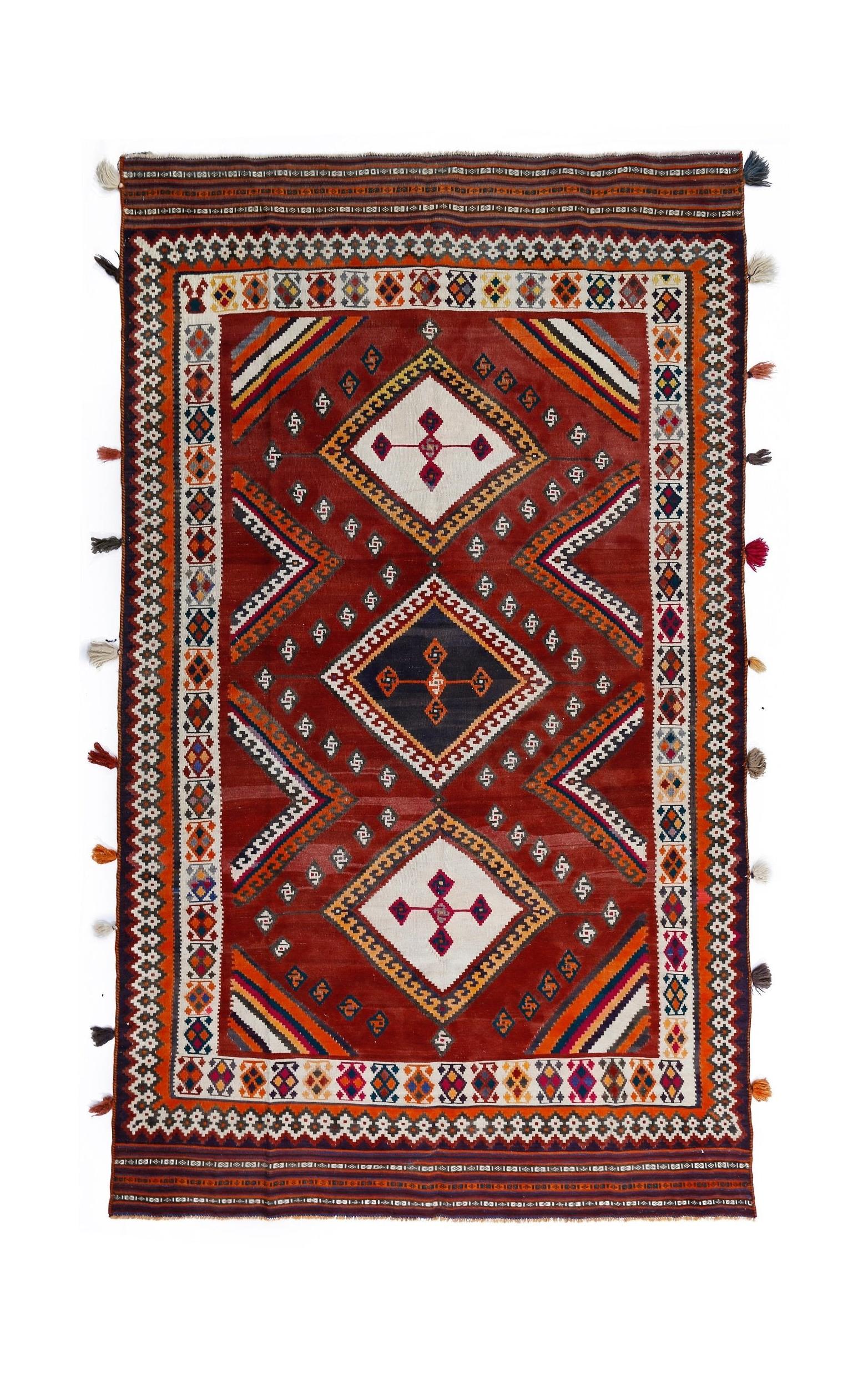 Vintage Persian Qashqai Kilim