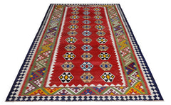 Handmade Vintage Persian Qashqai Kilim | 293 x 166 cm | 9'7" x 5'5" - Najaf Rugs & Textile