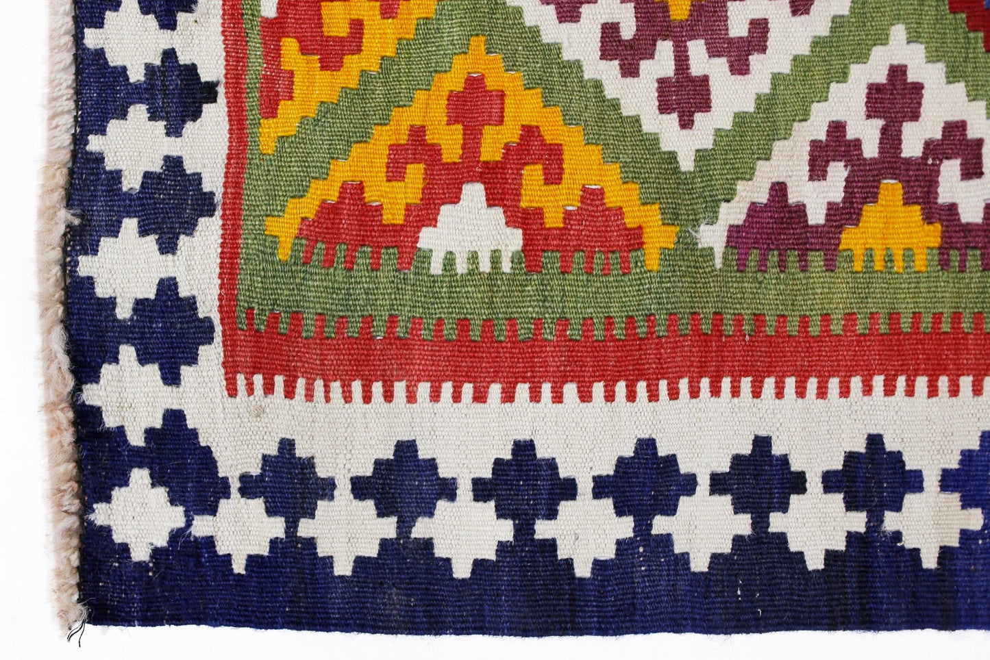 Handmade Vintage Persian Qashqai Kilim | 293 x 166 cm | 9'7" x 5'5" - Najaf Rugs & Textile