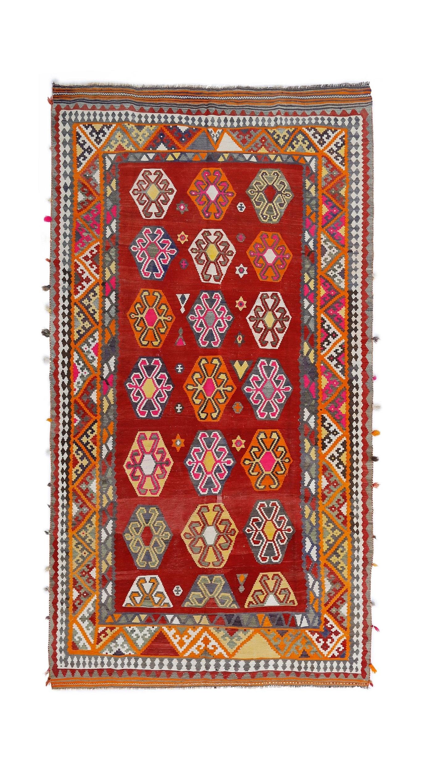 Handmade Vintage Persian Ghasghai Kilim | 294 x 158 cm | 9'4" x 5'2" - Najaf Rugs & Textile