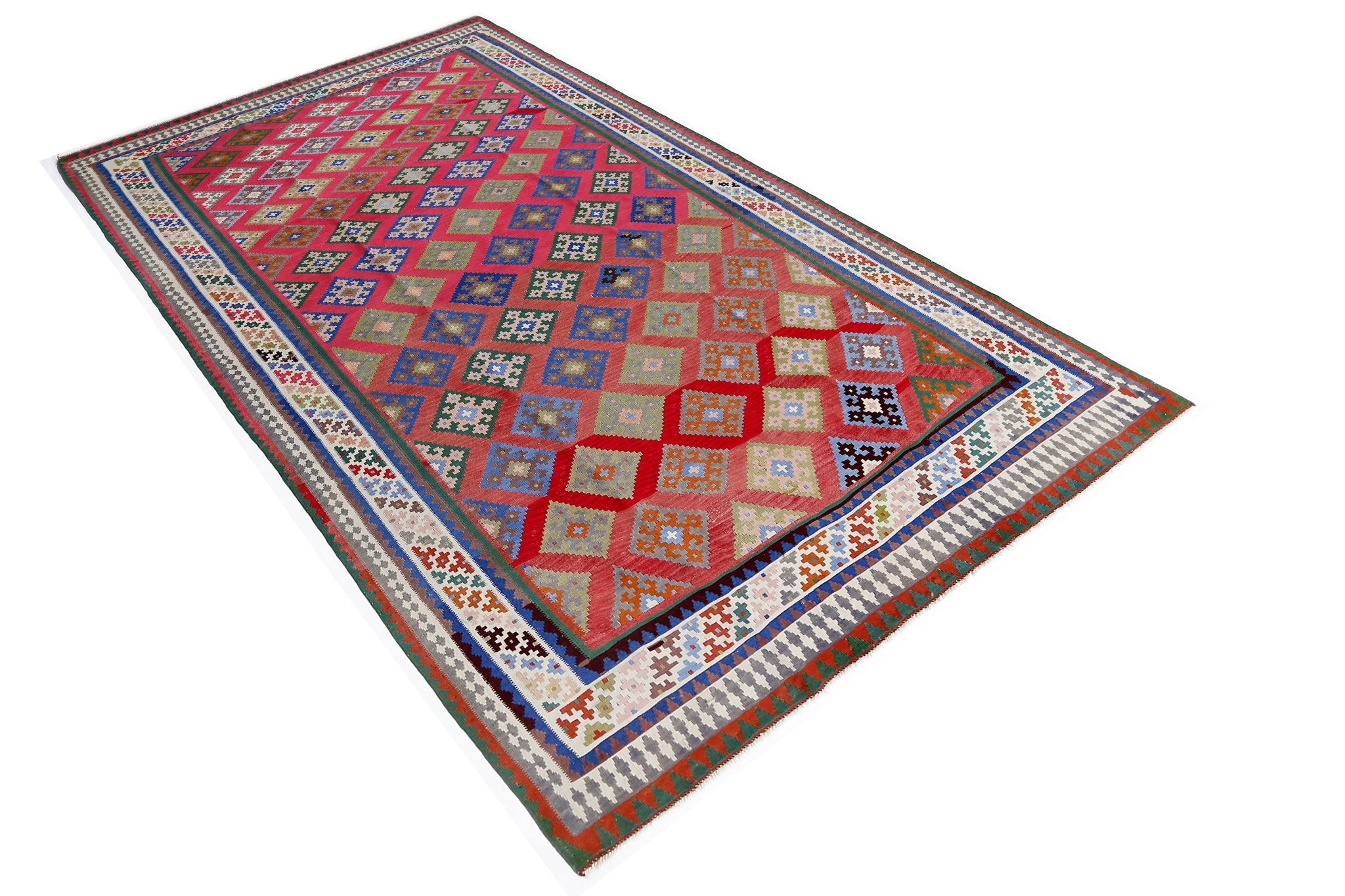 Handmade Vintage Persian Qashqai Kilim | 295 x 153 cm | 9'8" x 5' - Najaf Rugs & Textile
