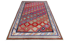 Handmade Vintage Persian Qashqai Kilim | 295 x 153 cm | 9'8" x 5' - Najaf Rugs & Textile