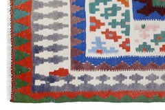 Handmade Vintage Persian Qashqai Kilim | 295 x 153 cm | 9'8" x 5' - Najaf Rugs & Textile
