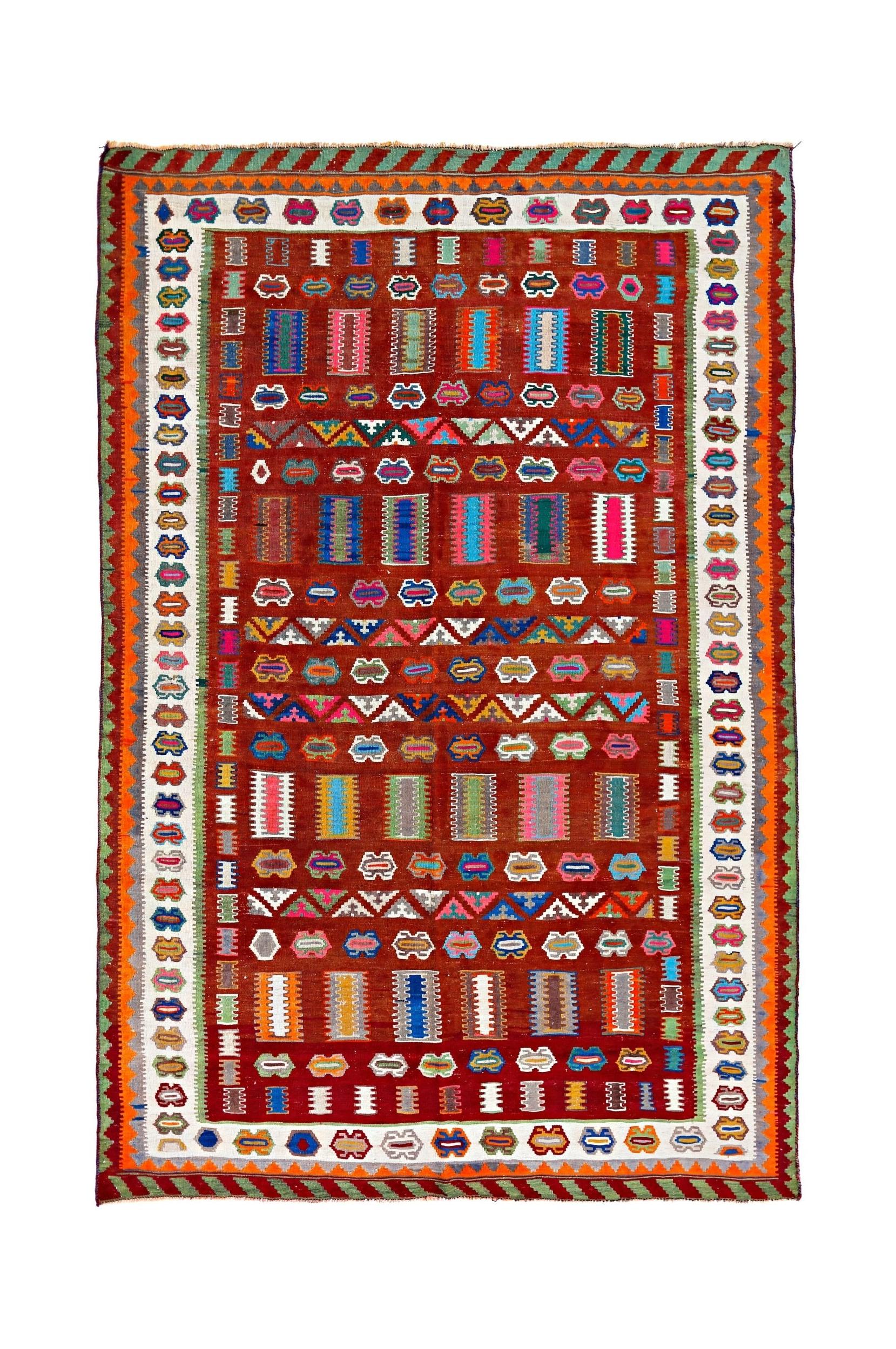 Vintage Persian Qashqai Kilim