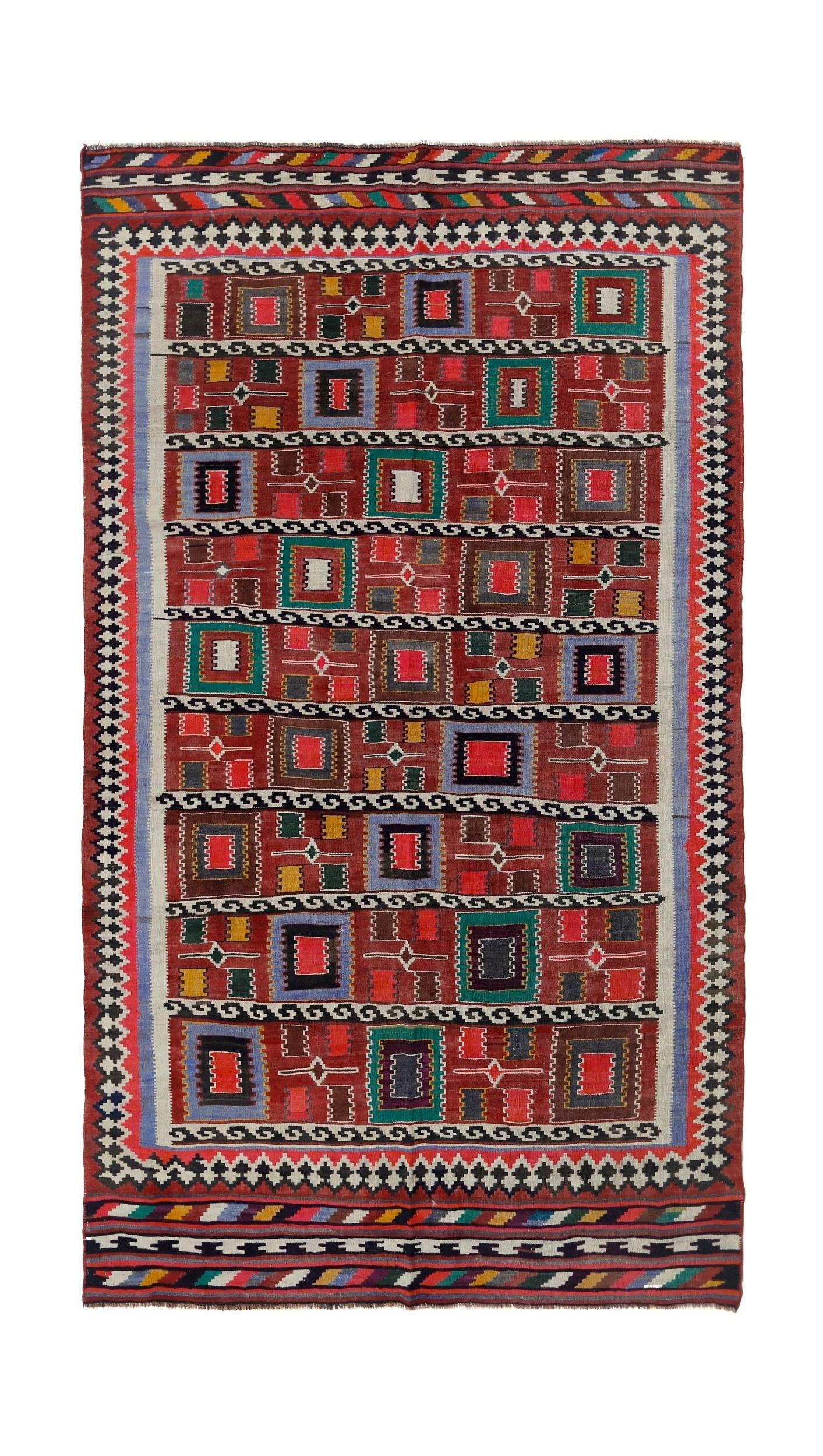 Vintage Persian Qashqai Kilim