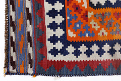Handmade Vintage Persian Ghasghai Kilim | 304 x 158 cm | 10' x 5'2" - Najaf Rugs & Textile