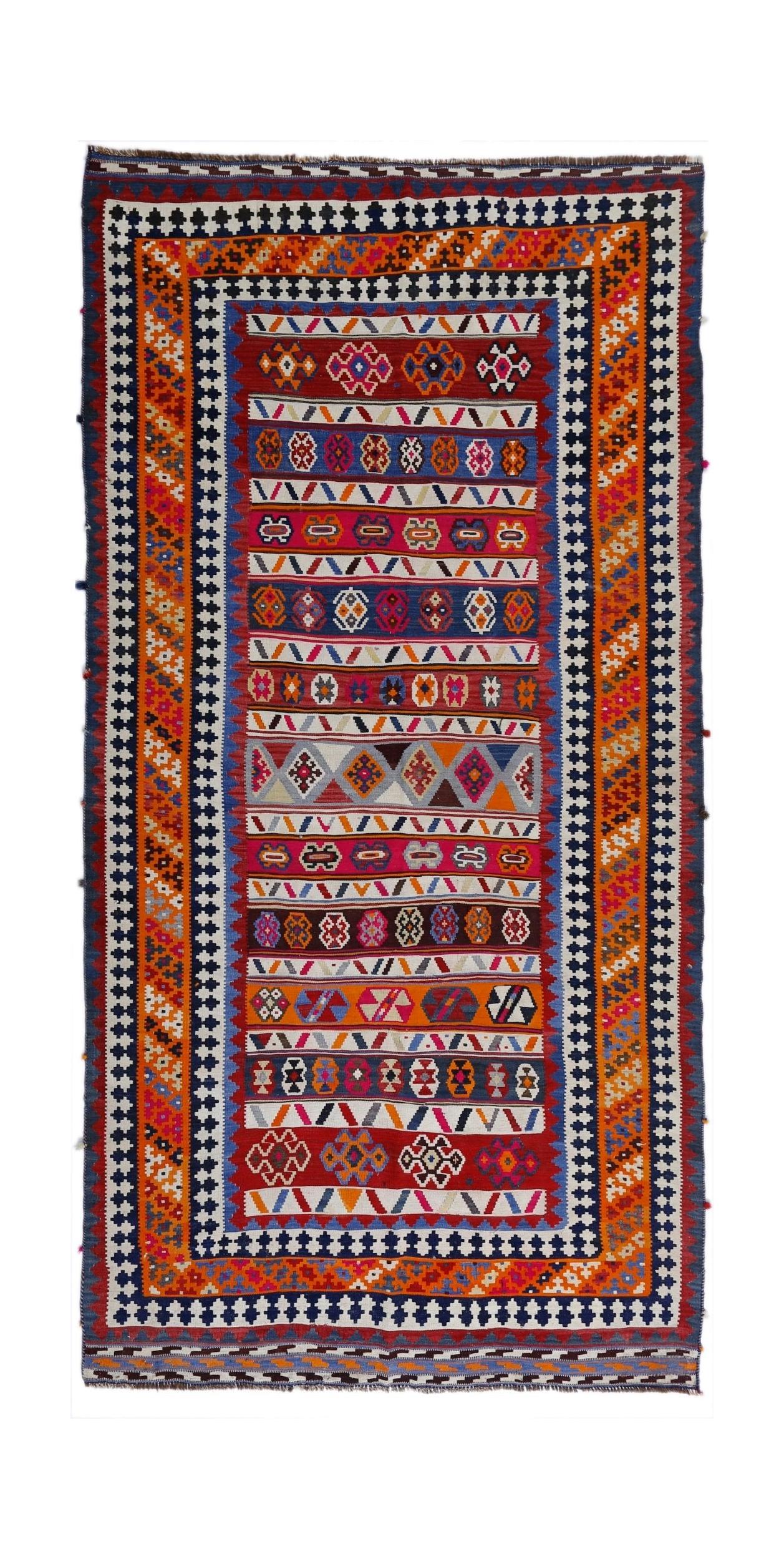 Vintage Persian Qashqai Kilim