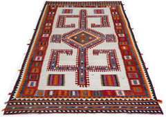 Handmade Vintage Persian Ghasghai Kilim | 306 x 164 cm | 10'1" x 5'5" - Najaf Rugs & Textile