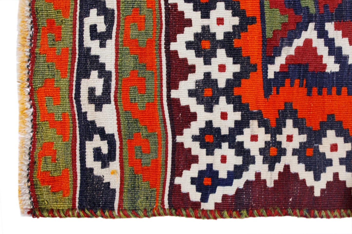 Handmade Vintage Persian Ghasghai Kilim | 330 x 154 cm | 10'10" x 5'2" - Najaf Rugs & Textile