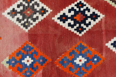 Handmade Vintage Persian Ghasghai Kilim Hallway Runner | 284 x 124 cm | 9'4" x 4'1" - Najaf Rugs & Textile