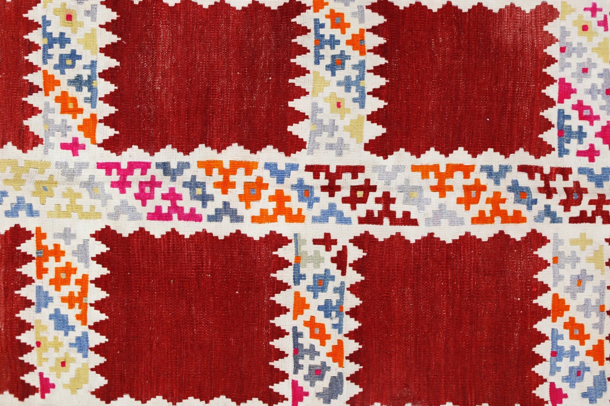 Handmade Vintage Persian Kilim Hallway Runner | 432 x 140 cm | 14'2" x 4'7" - Najaf Rugs & Textile