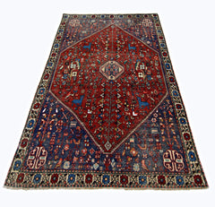 Handmade Vintage Persian Ghashghai Rug | 150 x 99 cm | 4'11" x 3'3" - Najaf Rugs & Textile