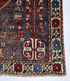 Handmade Vintage Persian Ghashghai Rug | 150 x 99 cm | 4'11" x 3'3" - Najaf Rugs & Textile