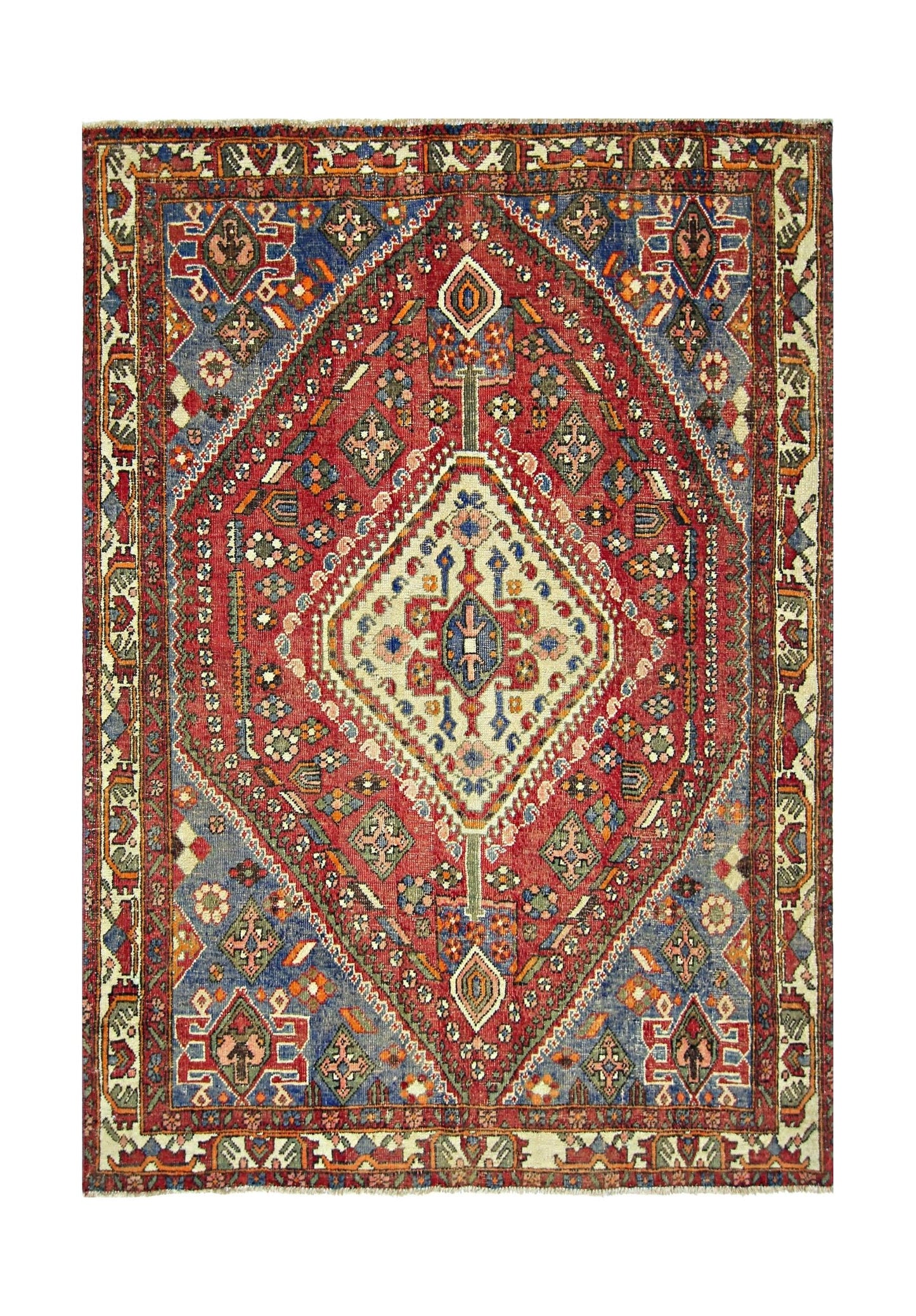 Handmade Vintage Persian Ghashghai Rug | 166 x 118 cm | 5'5" x 3'10" - Najaf Rugs & Textile