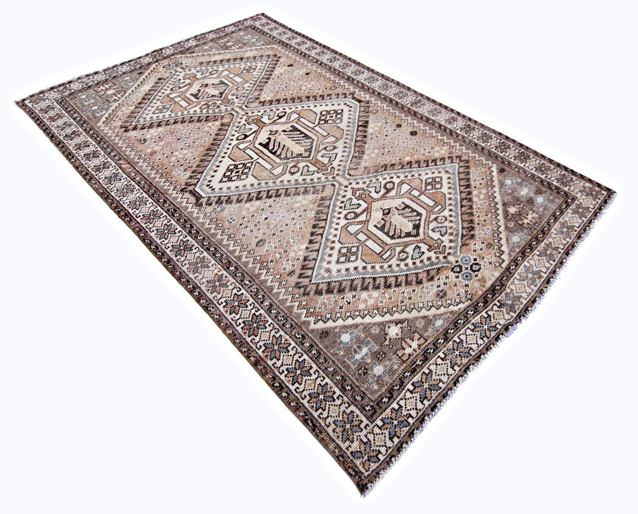 Handmade Vintage Persian Ghashghai Rug | 197 x 127 cm | 6'5" x 4'2" - Najaf Rugs & Textile