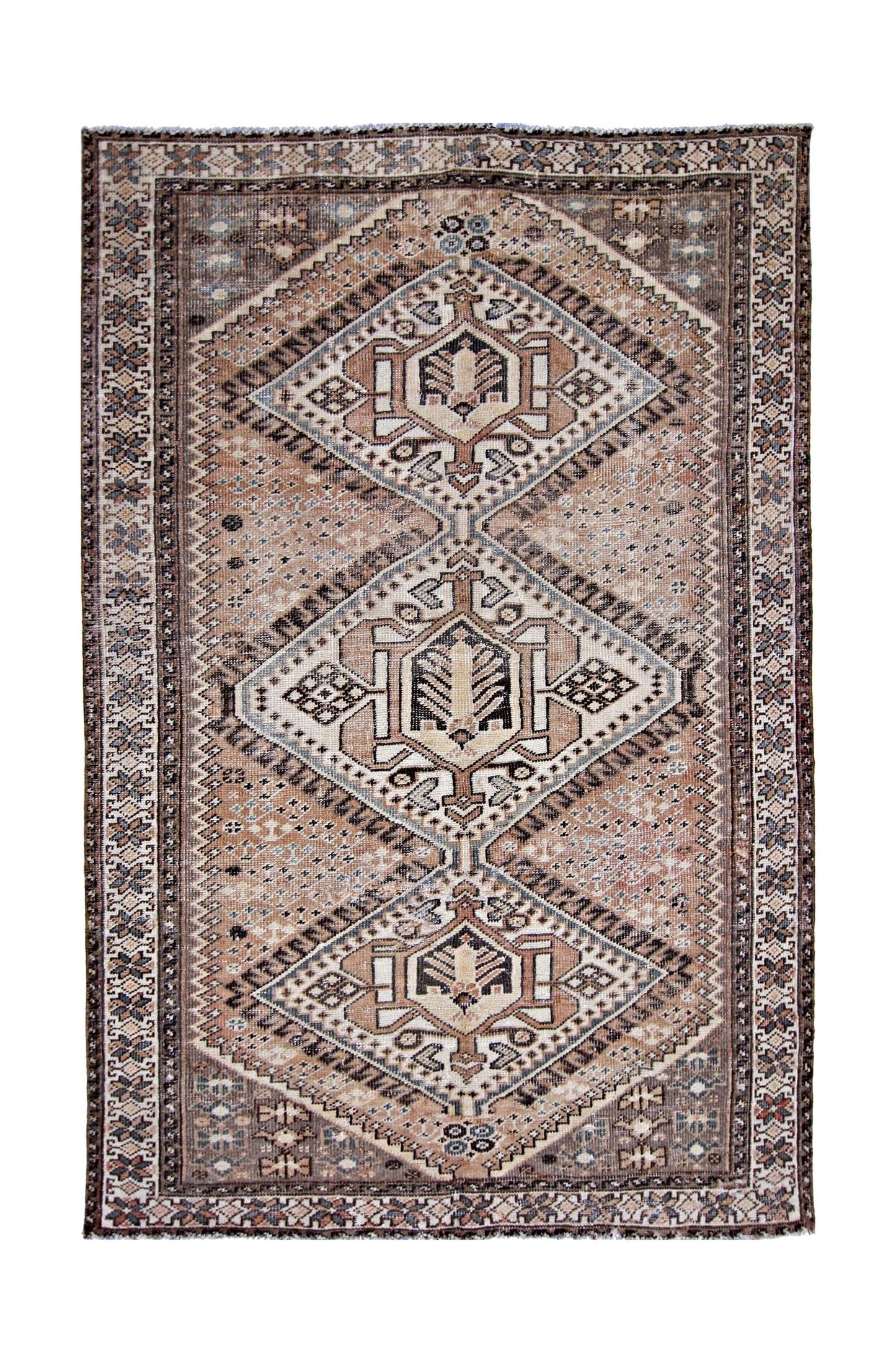 Handmade Vintage Persian Ghashghai Rug | 197 x 127 cm | 6'5" x 4'2" - Najaf Rugs & Textile