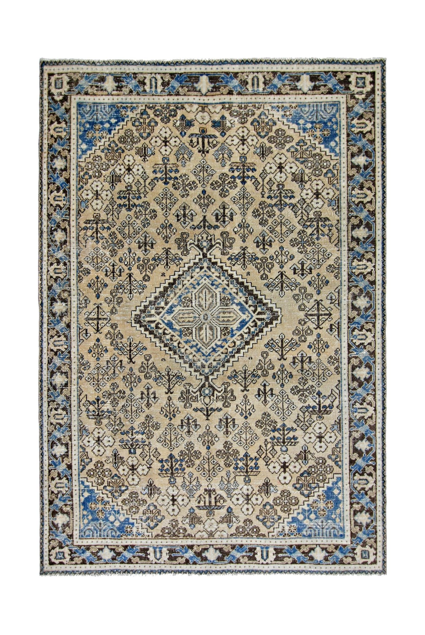 Handmade Vintage Persian Ghashghai Rug | 203 x 130 cm | 6'8" x 4'3" - Najaf Rugs & Textile