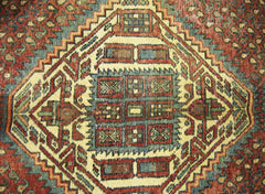 Handmade Vintage Persian Rug | 222 x 178 cm | 7'3" x 5'10" - Najaf Rugs & Textile