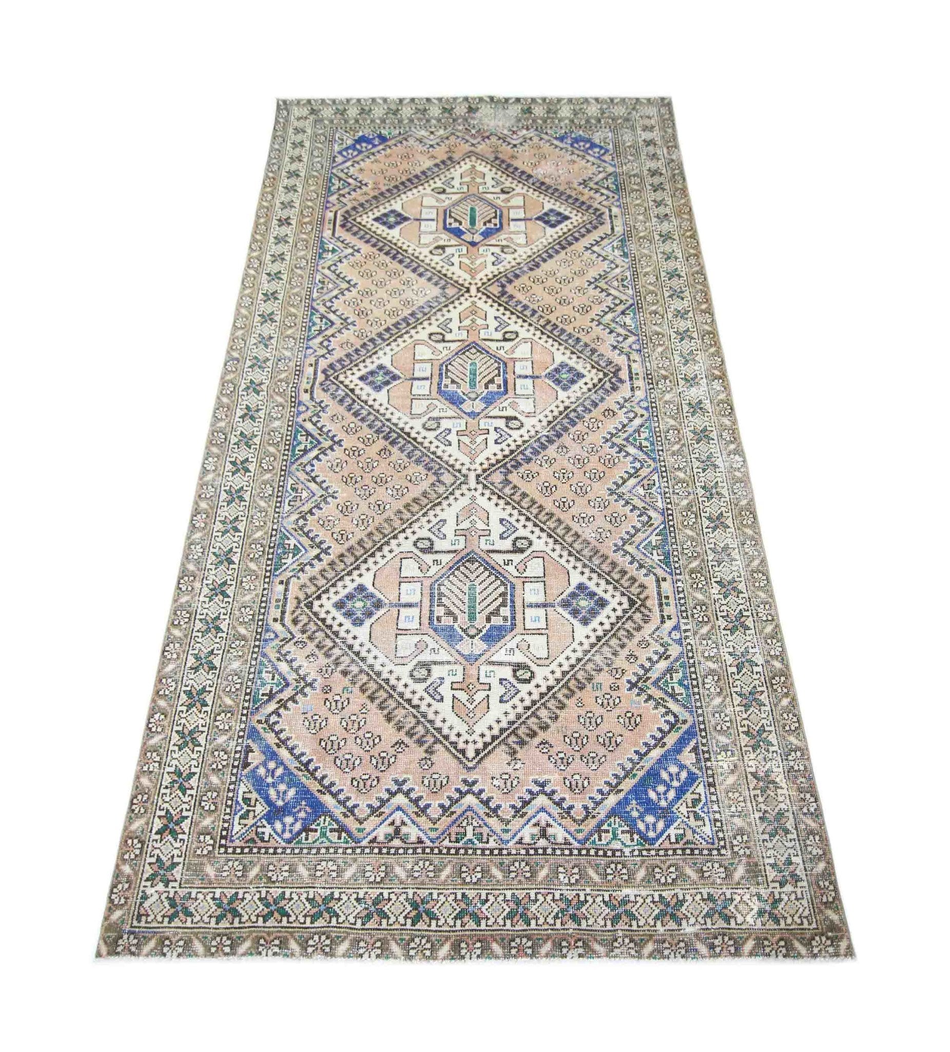 Handmade Vintage Persian Ghashghai Rug | 297 x 152 cm | 9'9" x 5' - Najaf Rugs & Textile
