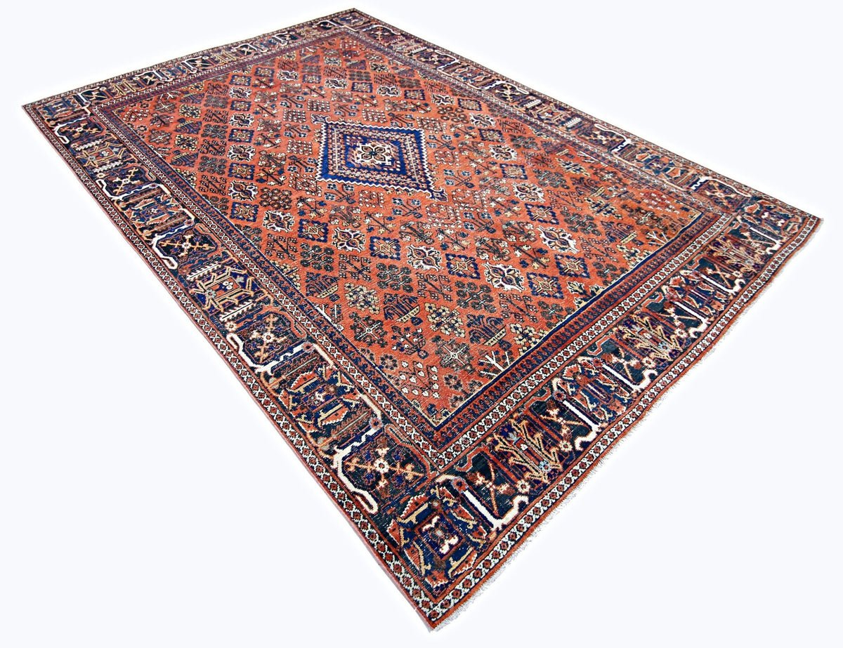 Handmade Vintage Persian Ghashghai Rug | 302 x 207 cm | 10'1" x 6'9" - Najaf Rugs & Textile