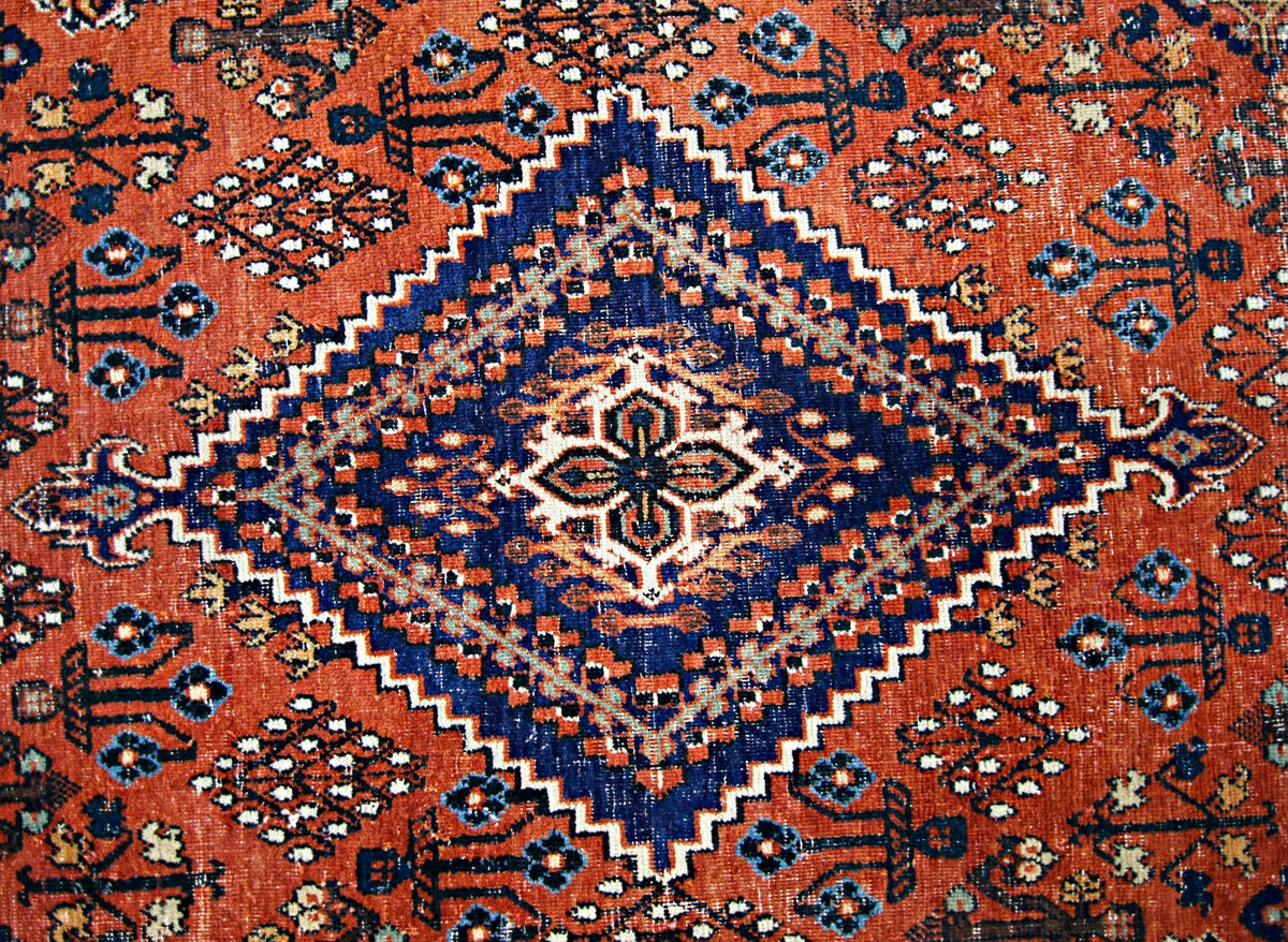 Handmade Vintage Persian Ghashghai Rug | 302 x 207 cm | 10'1" x 6'9" - Najaf Rugs & Textile