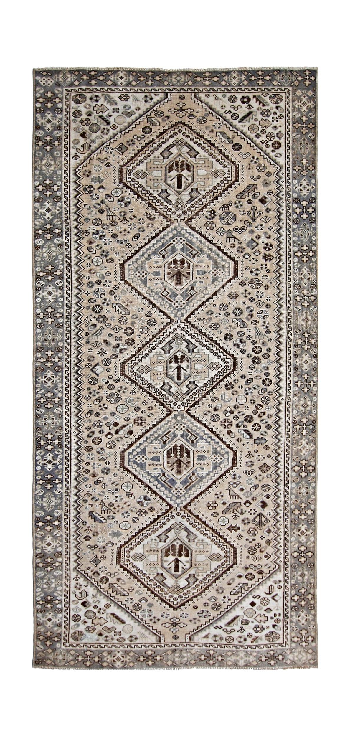 Handmade Vintage Persian Ghashghai Rug | 303 x 142 cm | 10' x 4'8" - Najaf Rugs & Textile