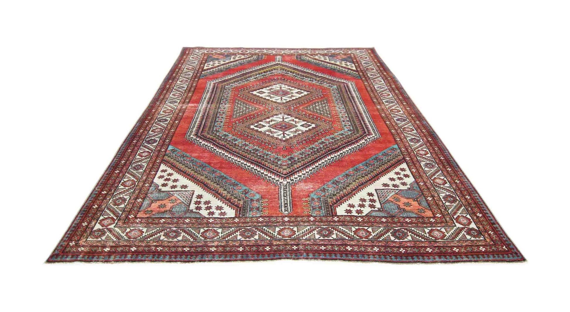 Handmade Vintage Persian Ghashghai Rug | 345 x 240 cm | 11'4" x 7'10" - Najaf Rugs & Textile