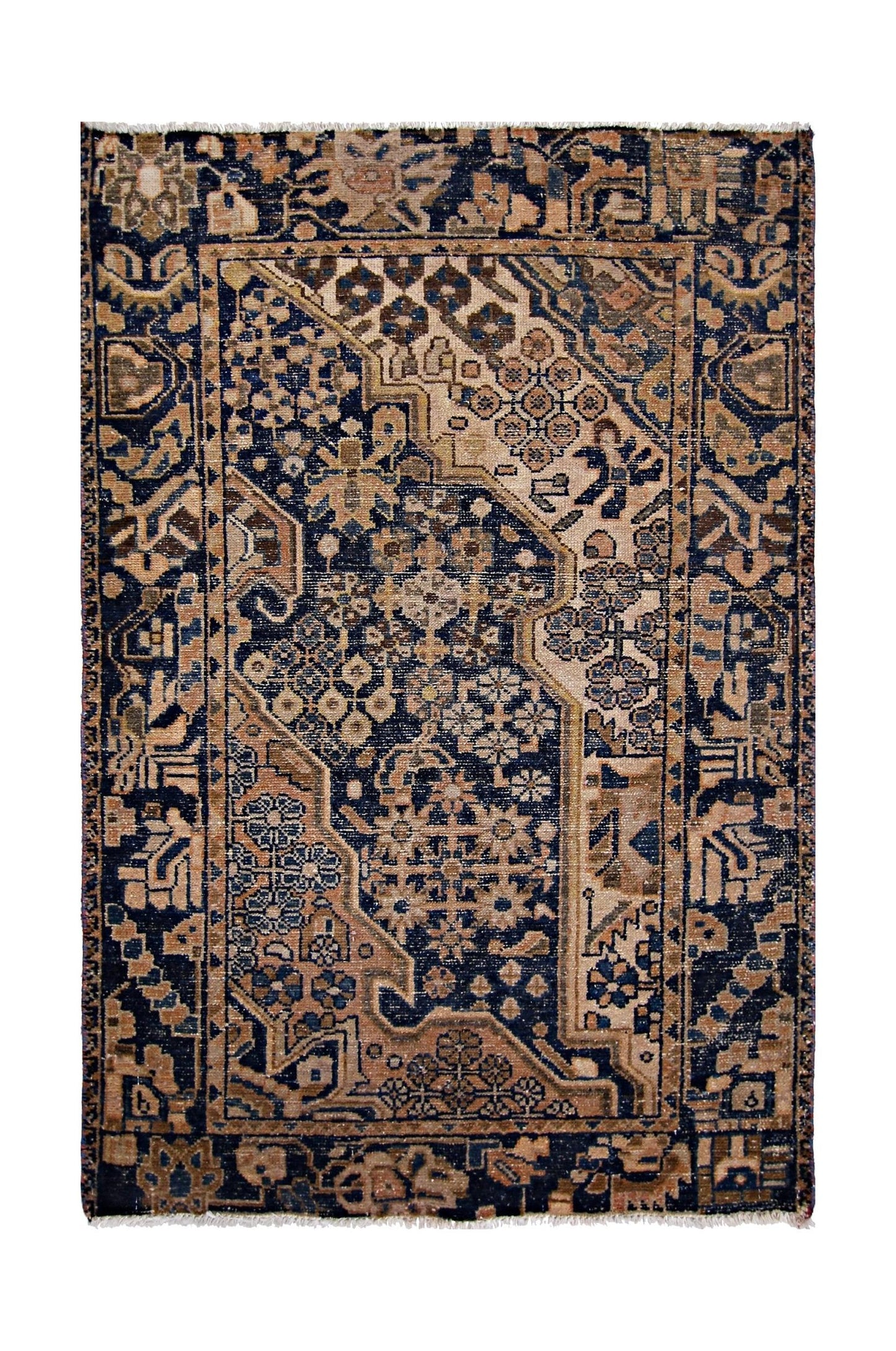 Handmade Vintage Persian Rug | 120 x 79 cm | 4' x 2'7" - Najaf Rugs & Textile