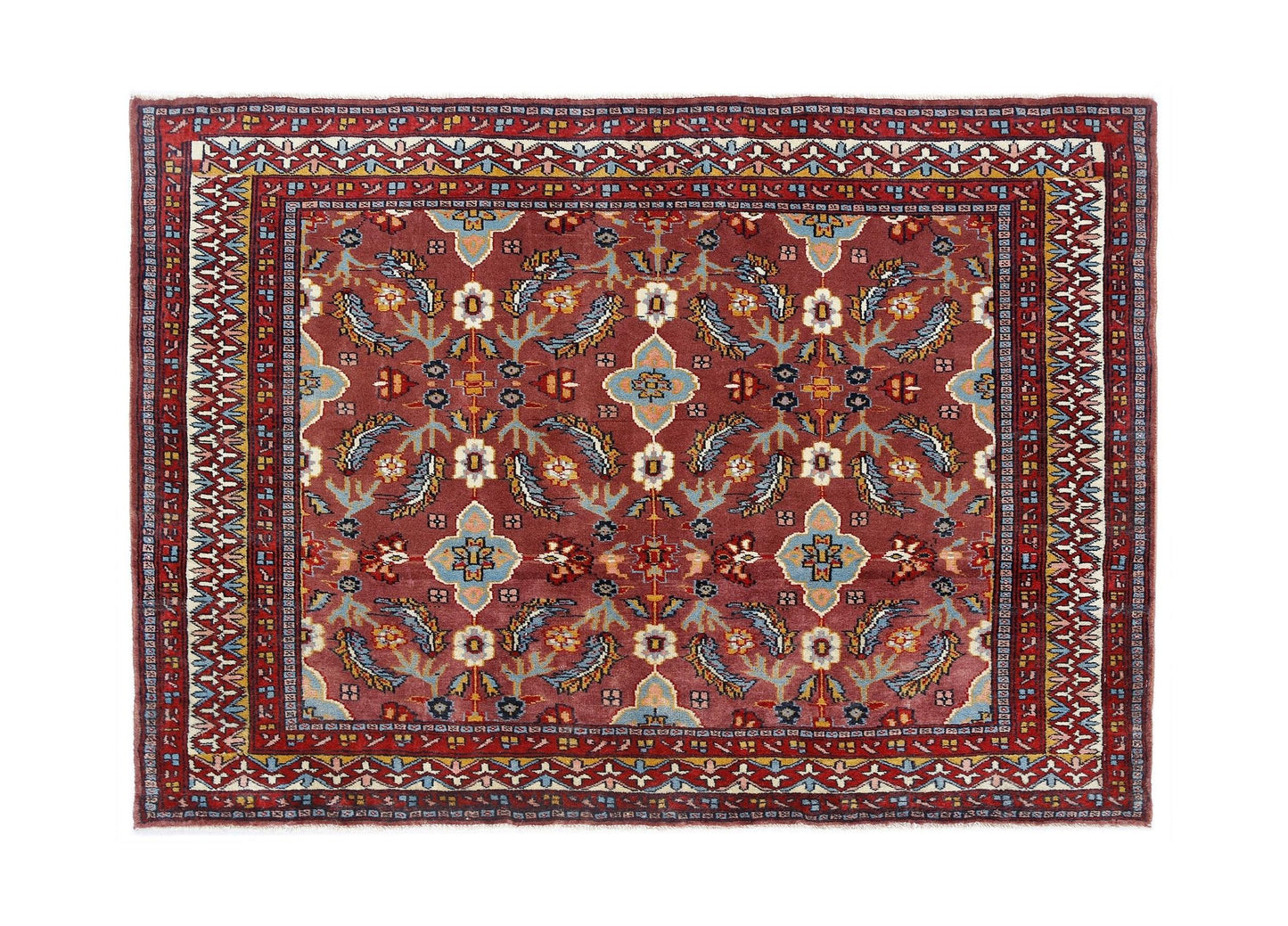 Handmade Vintage Persian Rug | 123 x 92 cm | 4' x 3' - Najaf Rugs & Textile