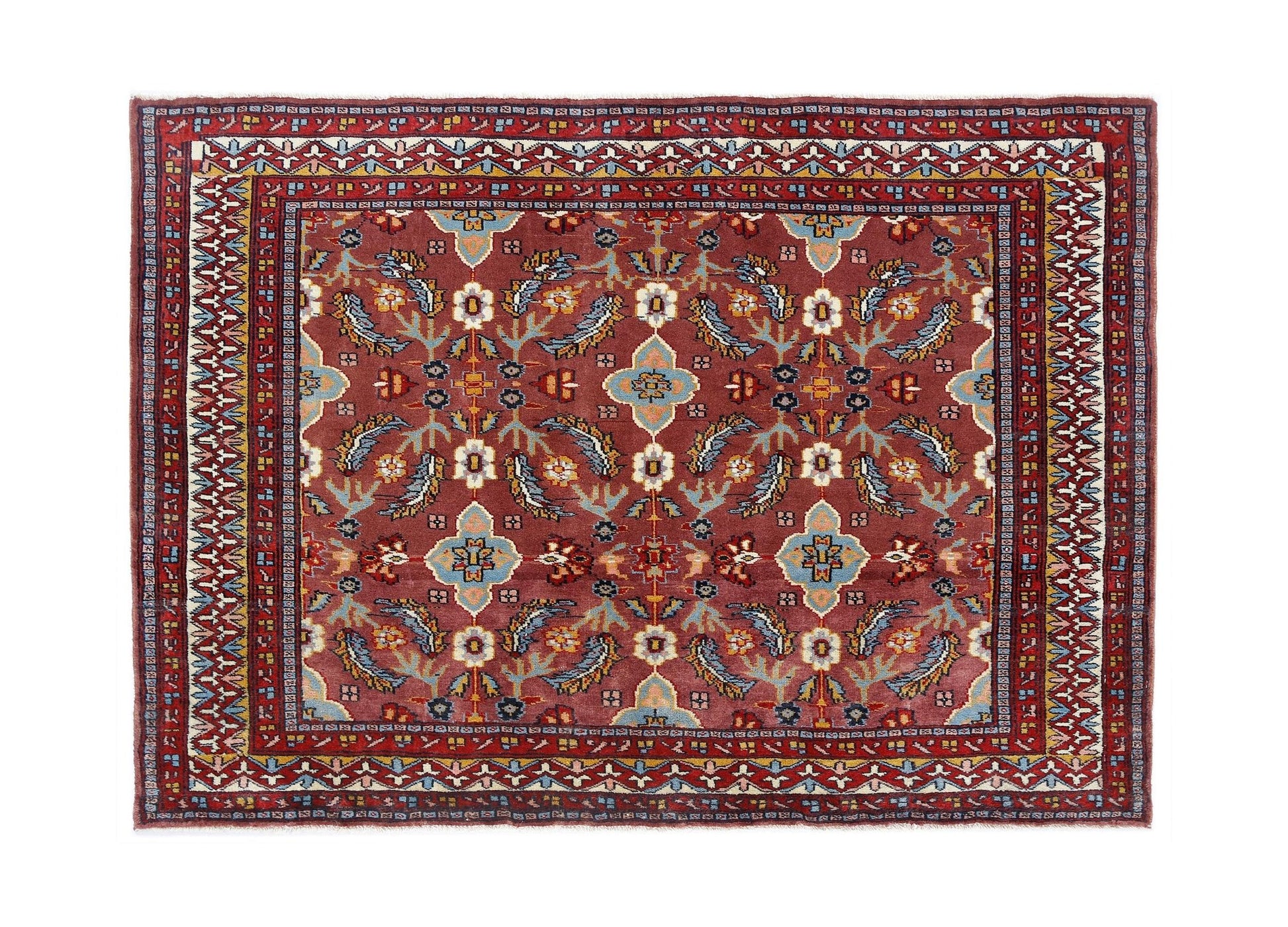 Handmade Vintage Persian Rug | 123 x 92 cm | 4' x 3' - Najaf Rugs & Textile