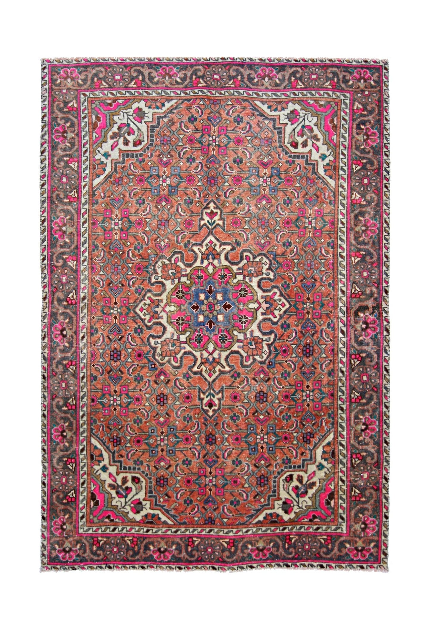 Handmade Vintage Persian Rug | 145 x 97 cm | 4'9" x 3'2" - Najaf Rugs & Textile