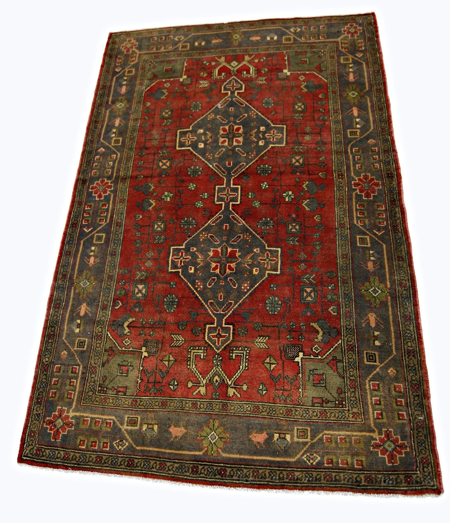 Handmade Vintage Persian Rug | 147 x 102 cm | 4'10" x 3'4" - Najaf Rugs & Textile