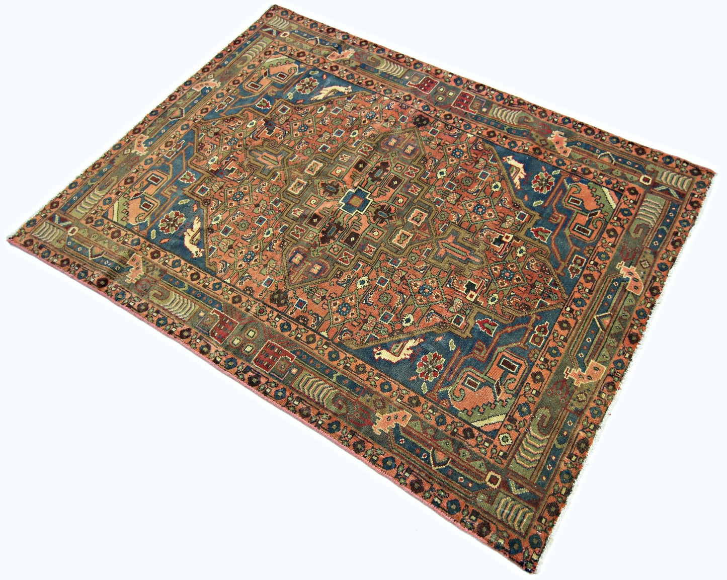 Handmade Vintage Persian Rug | 147 x 107 cm | 4'10" x 3'6" - Najaf Rugs & Textile
