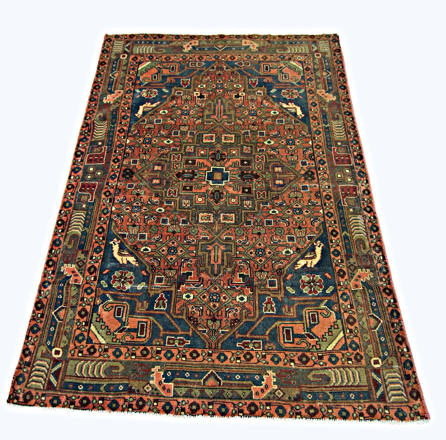 Handmade Vintage Persian Rug | 147 x 107 cm | 4'10" x 3'6" - Najaf Rugs & Textile