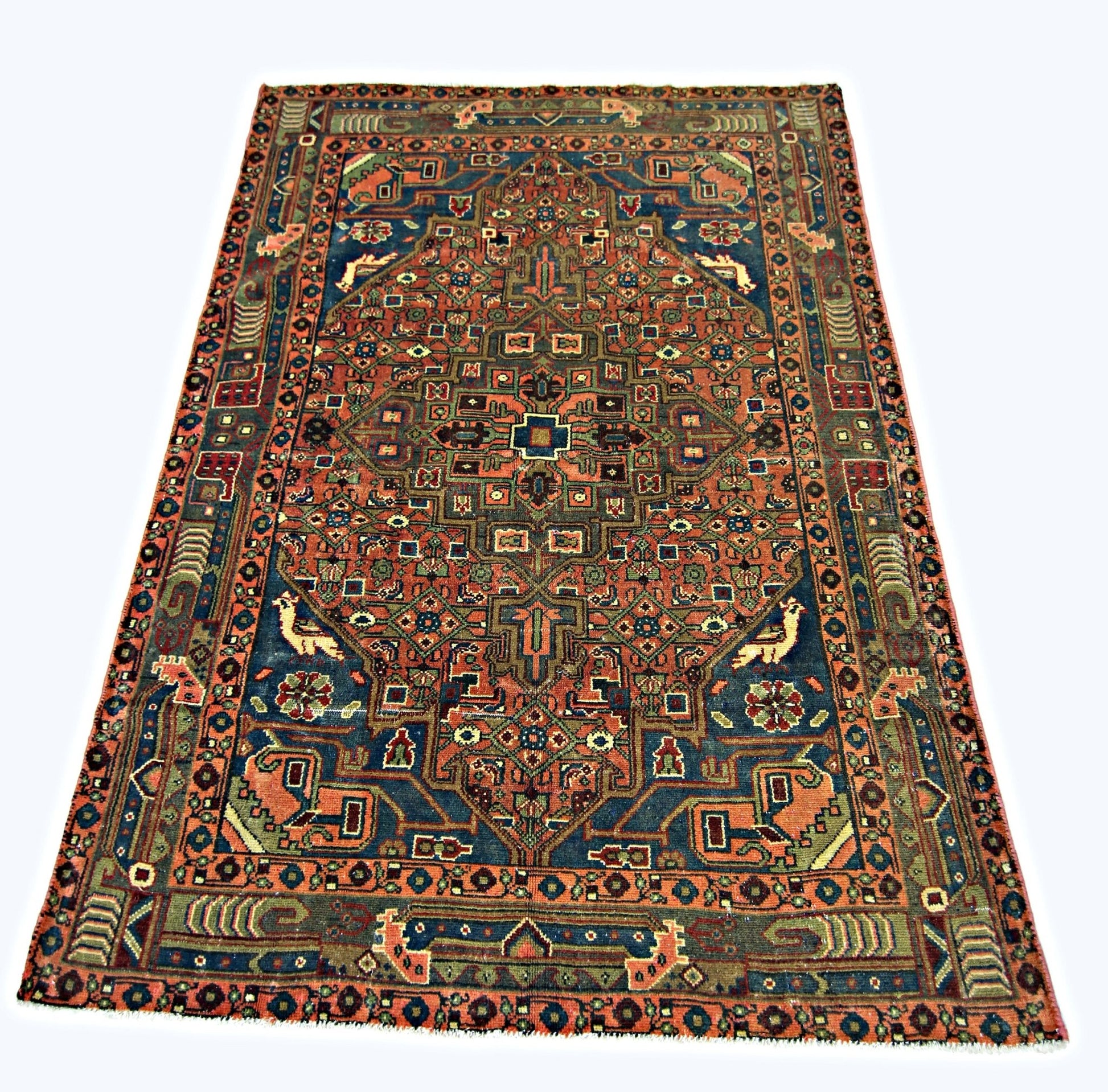 Handmade Vintage Persian Rug | 147 x 107 cm | 4'10" x 3'6" - Najaf Rugs & Textile