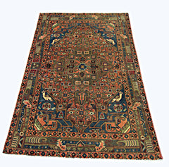 Handmade Vintage Persian Rug | 147 x 107 cm | 4'10" x 3'6" - Najaf Rugs & Textile