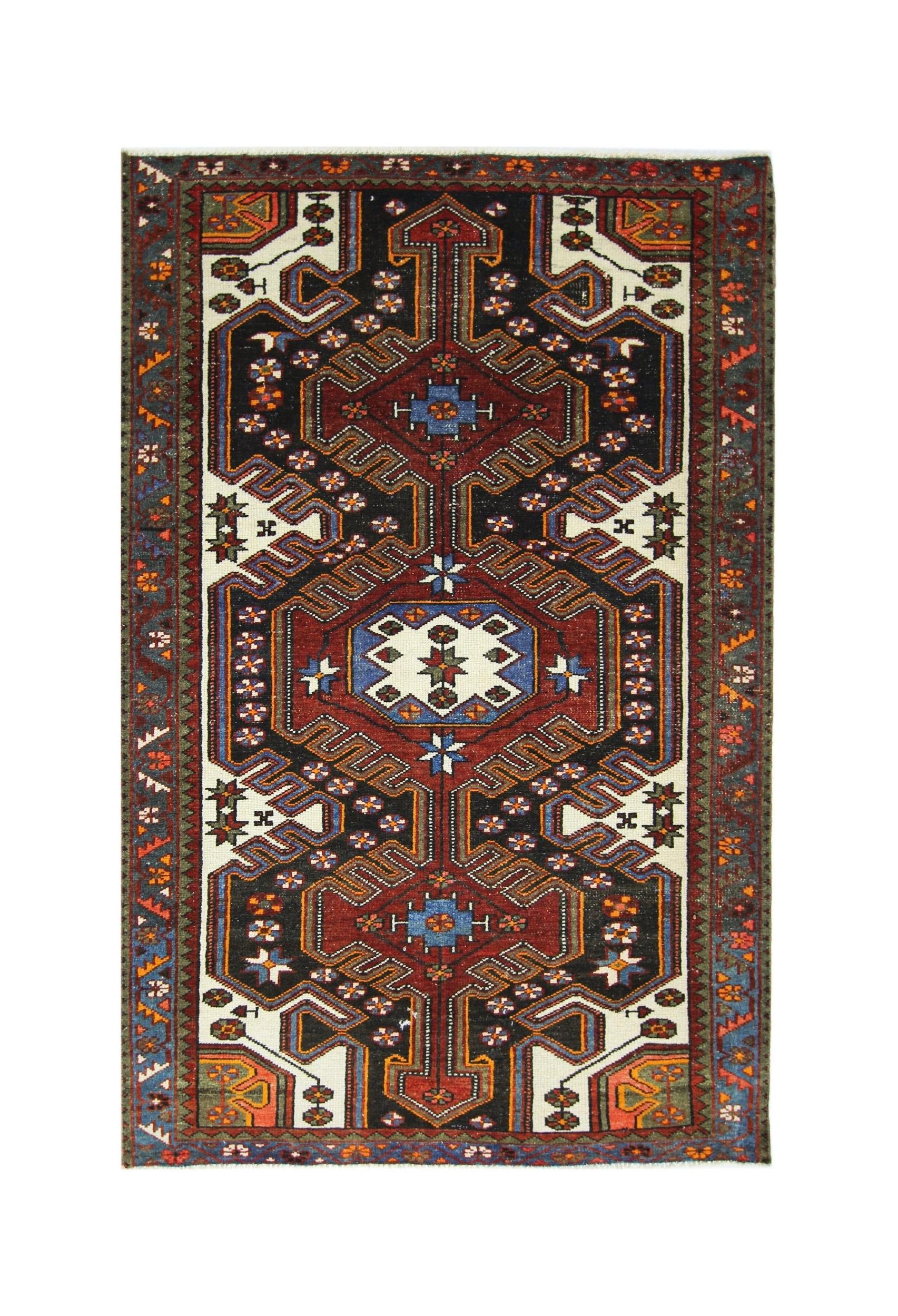 Handmade Vintage Persian Rug | 157 x 101 cm | 5'"2 x 3'4" - Najaf Rugs & Textile