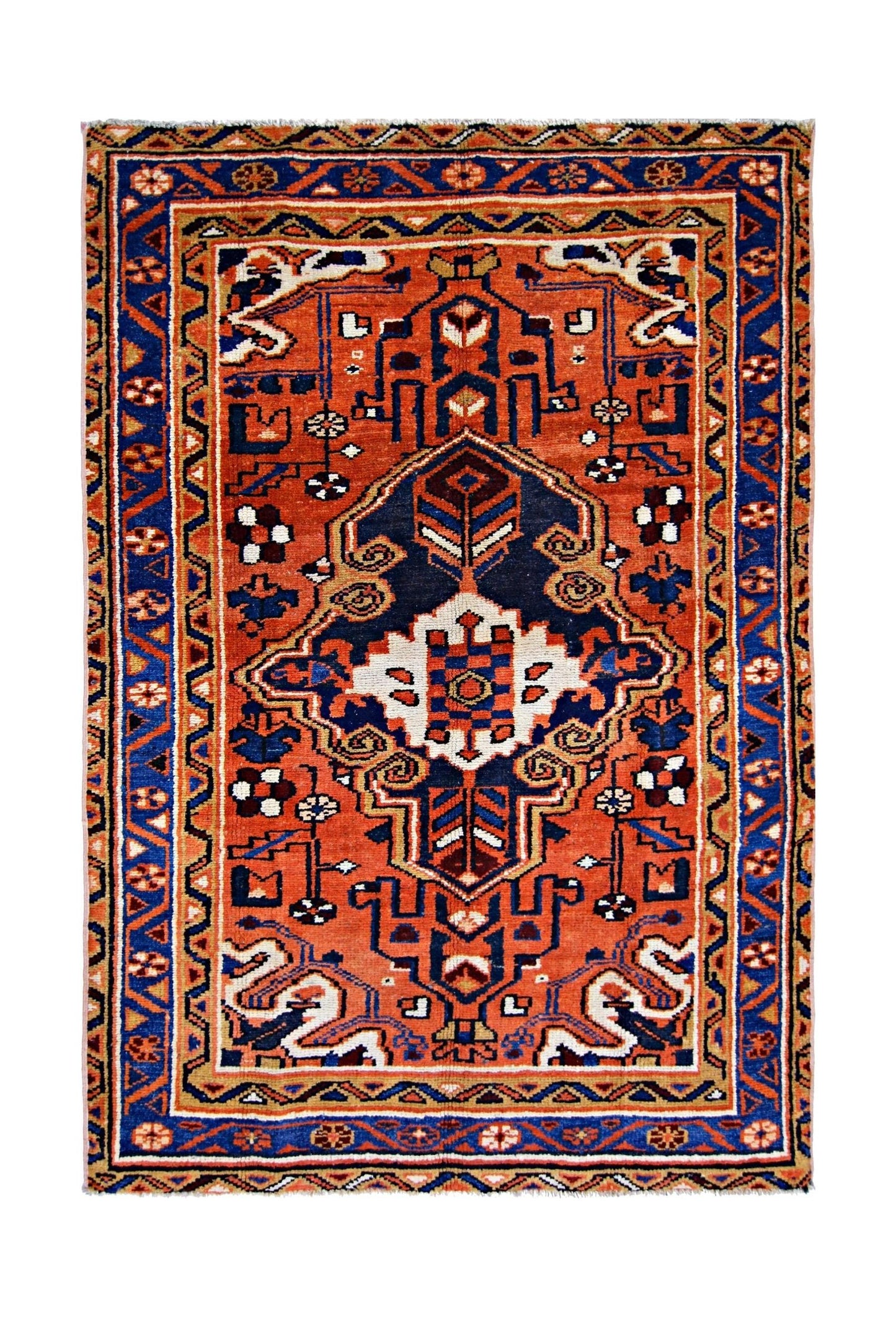 Handmade Vintage Persian Rug | 162 x 109 cm | 5'4" x 3'7" - Najaf Rugs & Textile