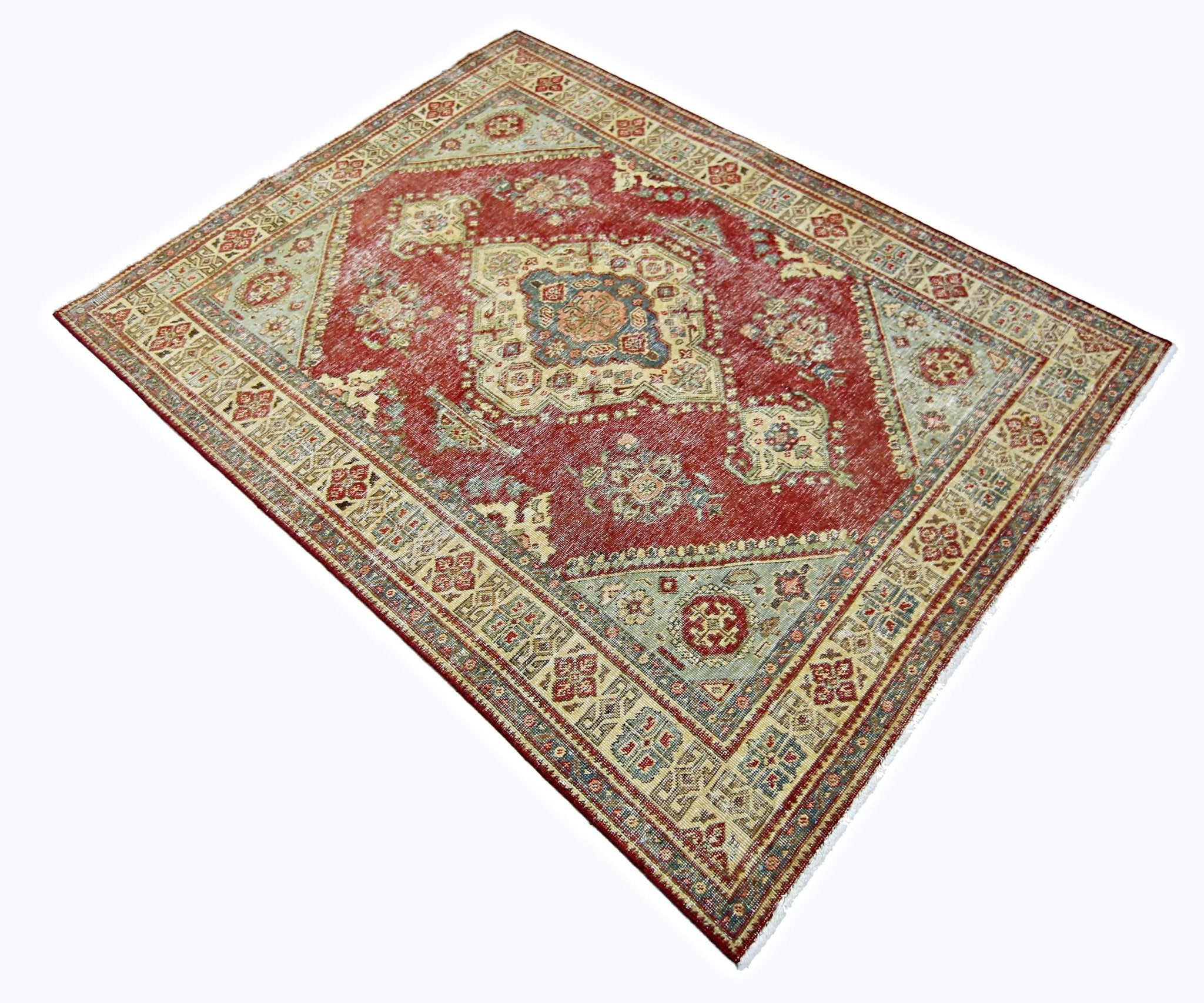 Handmade Vintage Persian Rug | 182 x 140 cm | 6' x 4'7" - Najaf Rugs & Textile